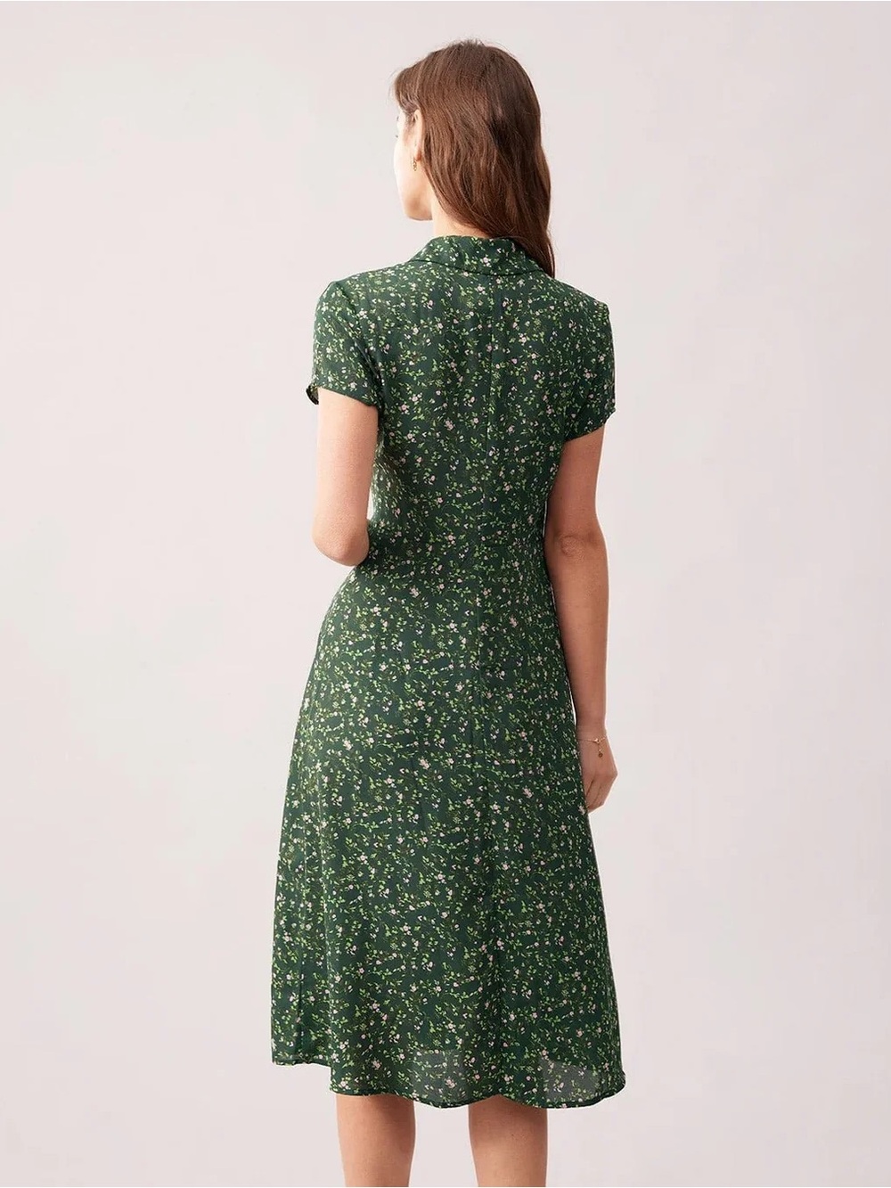 RIHOAS Green Floral Button-Down Midi Dress - Picture 2 of 3